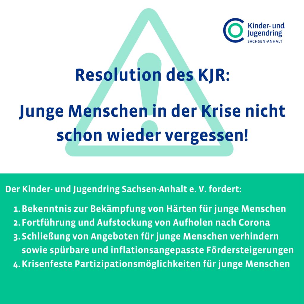 Resolution des Kinder- und Jugendring Sachsen-Anhalt e. V. zur aktuellen Situation